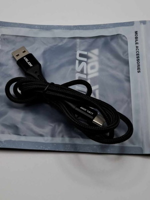 Nylon πλεγμένο καλώδιο Τύπου C 1μ μαύρο