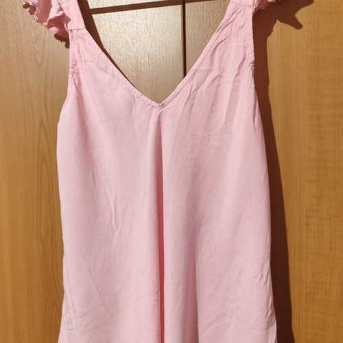 Celestino pink sleeveless blouse like new with ruffles