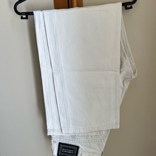 Versace jeans beige cotton-linen pants like new with Medusa detail