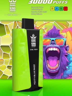 Bang King Pro Vape 30k puffs new, fresh mint and mint blue razz