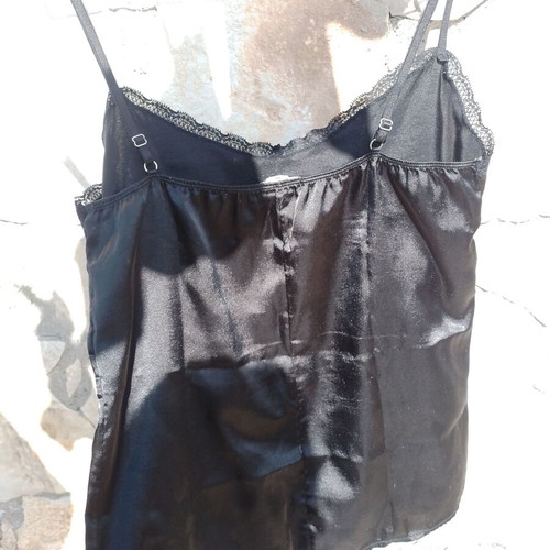 Pierre Cardin satin women's top used, size S/M, black