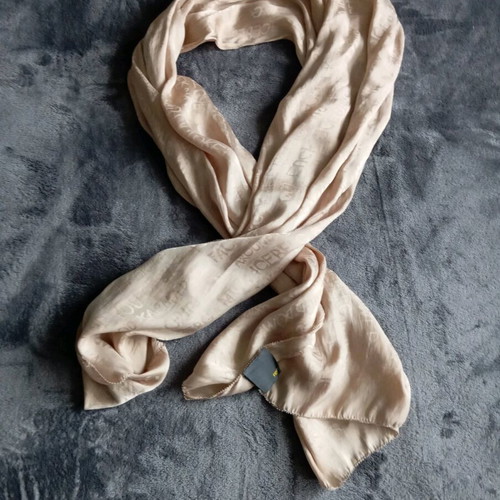Fendi silk scarf like new, gray and gold, 160x60 cm