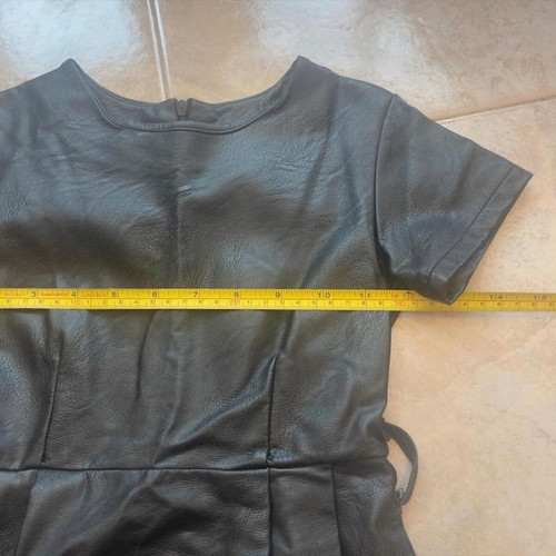 Girls Leather A-line Skater Dress size 6-7 years black used