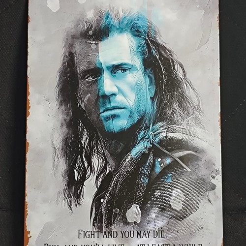 Metal decorative Braveheart William Wallace sign like new