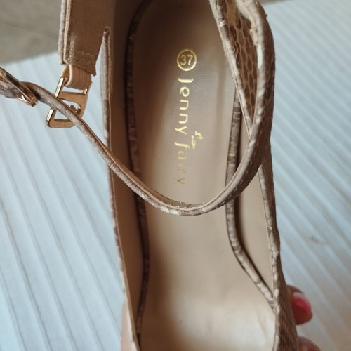 Peep-Toe Heels Jenny Fairy with Snake Print and Platform Size 37 New