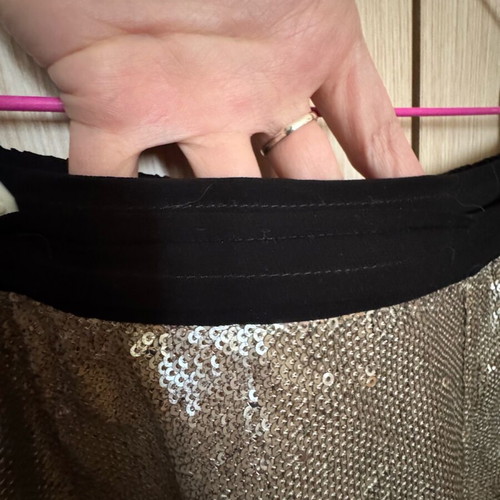 Mini Zara shorts like new with gold sequins and black elastic belt