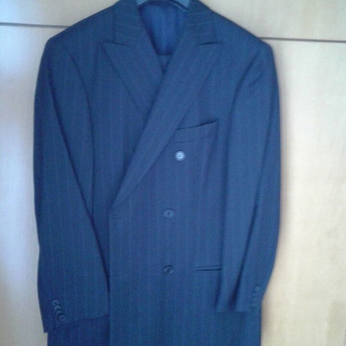 Men's suits, trench coat, and coat like new, size 50-52, gray and blue