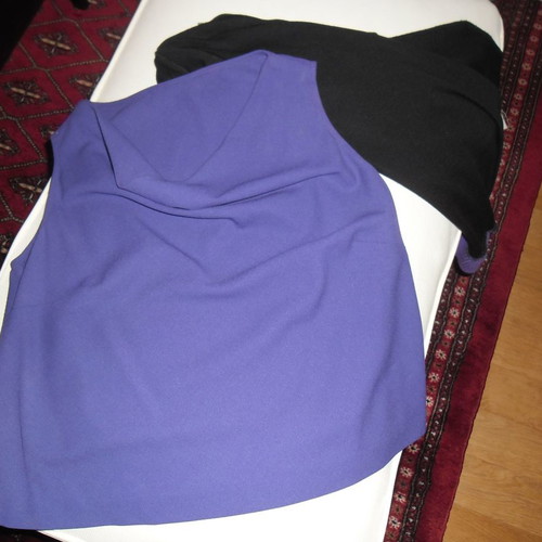 Leonards set used, wool cardigan and crepe blouse L/XL