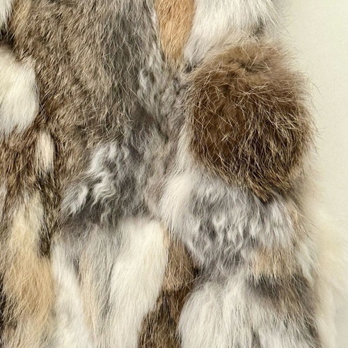 Attrattivo fur vest like new, 100% rabbit fur, gray beige