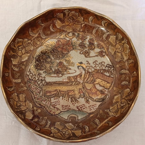 Chinese Satsuma decorative plate 20cm used, handmade
