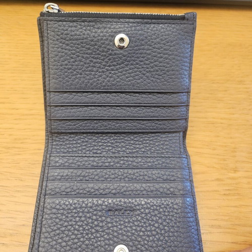Bally wallet like new, blue, with compartments for bills and cards