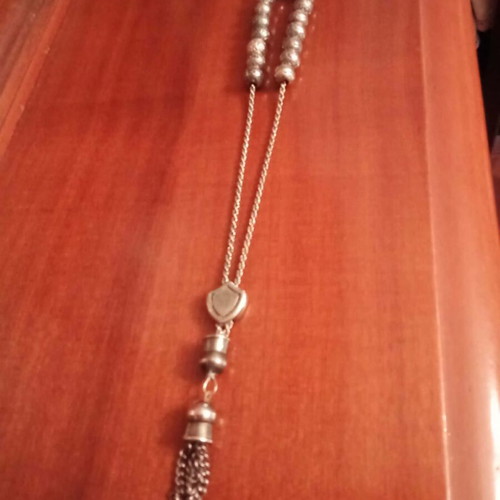 Worry beads used with silver chain and silver vintage tassel