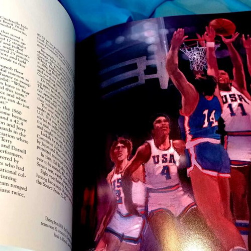 Golden Moments 1984 Olympics book used, USPS edition, Robert Peak art