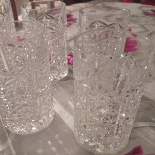 Crystal glasses luxury set of 6, 12cm height, new