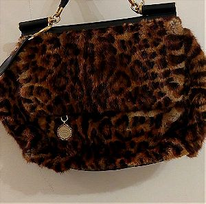 Dolce Gabbana mink and leather bag.