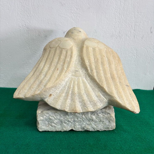Marble folk sculpture used, bird figure, height 26cm