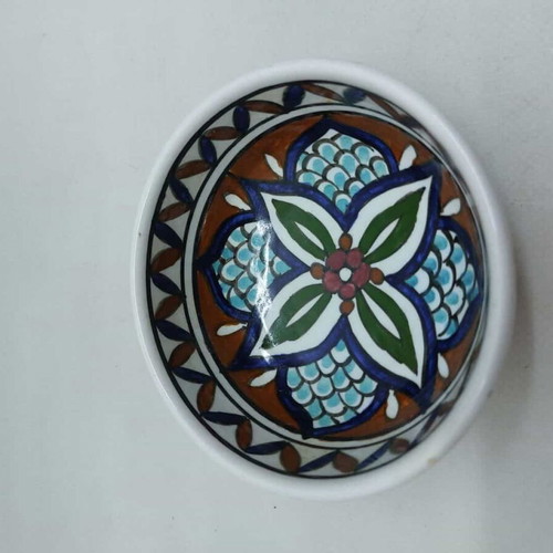 Handmade small ceramic bowl Rhodos-Lindos used 5x10.5cm