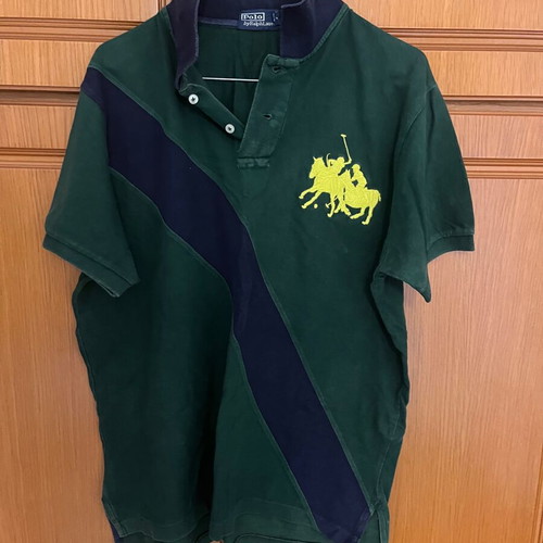 Polo by Ralph Lauren Royale Series shirt, blue and green, size L