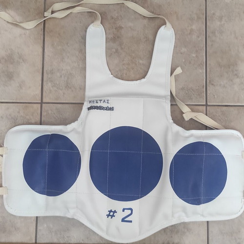 Tae Kwon Do uniform with equipment used