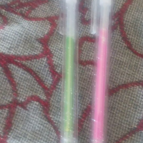 Set of 2 glitter pens, pink and green