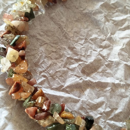 Necklace with semiprecious stones, multicolored