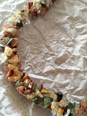 Necklace with semiprecious stones, multicolored