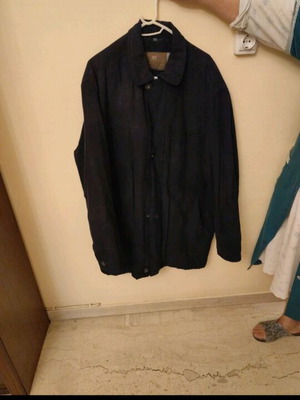 Men's long jacket used, blue, size XXL