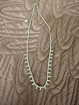 Stainless steel tennis necklace with adjustable length like new