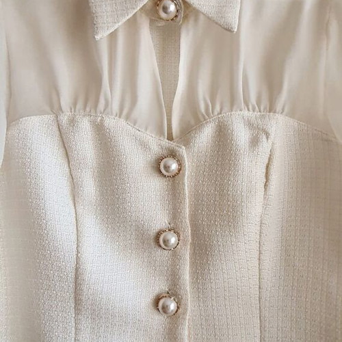 Blouse with buttons new, ecru, size L