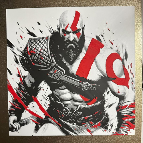 3D embossed image God of War Kratos in rage for PS5, PS4, PC