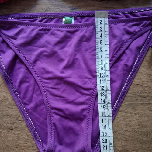 Swimsuit S/M strapless top and adjustable bottom like new, red and purple