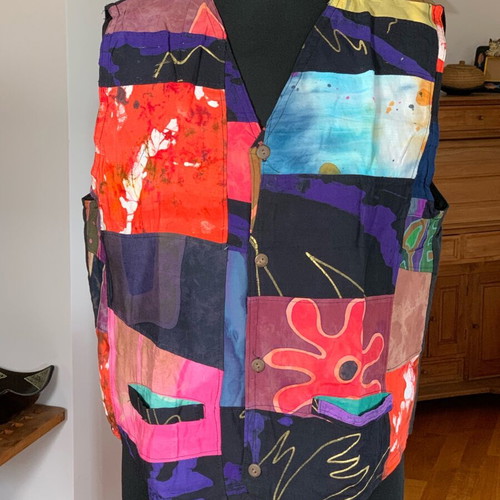 Unisex vintage 90s patchwork vest new, boho style