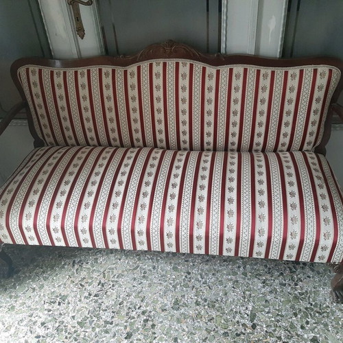 Classic handmade walnut sofa like new