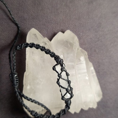 Handmade bracelet with selenite energy crystal new, white