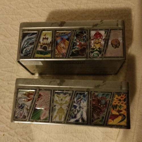 Metal empty Yugioh boxes like new, set of 2