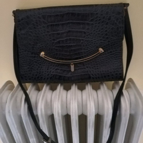 Handbag 2 compartments like new, black and blue