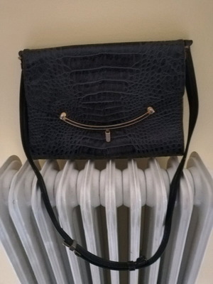 Handbag 2 compartments like new, black and blue