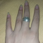 Silver hammered ring new