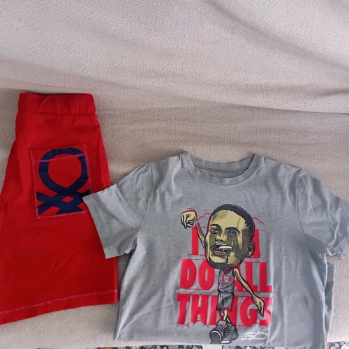 Boys' clothing set 10 years like new Benetton and Under Armour