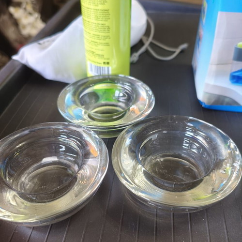 Set of 3 glass tealight holders