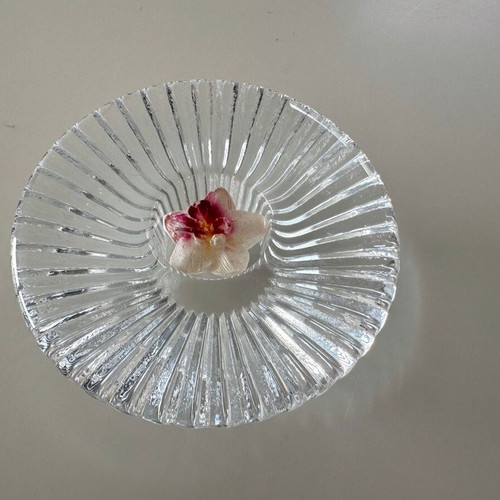 Crystal candle holder like new, 13 cm diameter