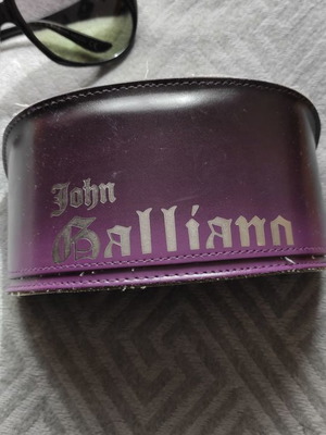 John Galliano sunglasses used JG 03 01B 4-1/10 black acetate frame