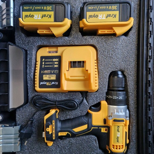 Kraft Royal 36V drill driver new with 2 batteries 8AH and carrying case