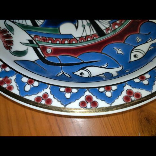 Olympia vintage ceramic plate 10" with 24K gold like new