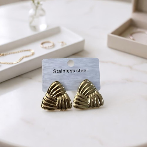 Gold stainless steel earrings new