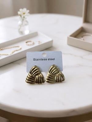 Gold stainless steel earrings new
