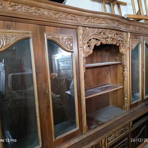 Large carved Louis style unit used with cabinets and drawers