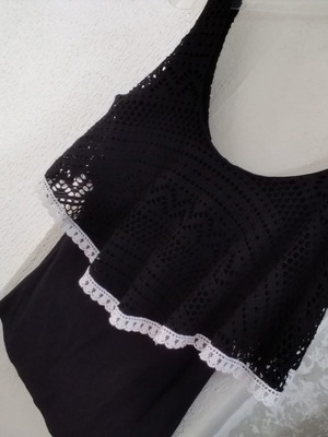 Summer women's blouse used, black, size S