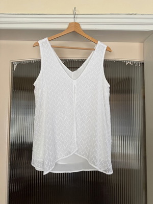 M&S White Layered Top like new, size UK 12