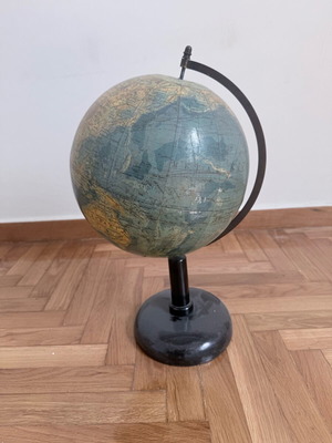 Vintage globe used with metal base